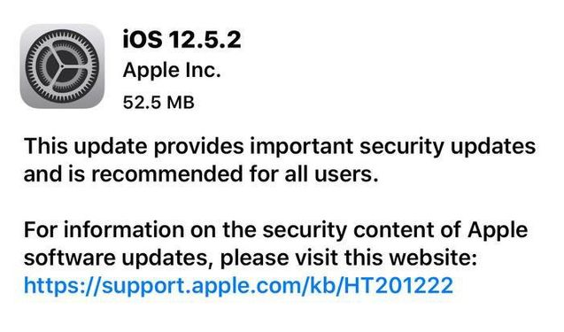 安福苹果手机维修分享iOS12.5.2发布，建议所有老苹果用户安装 